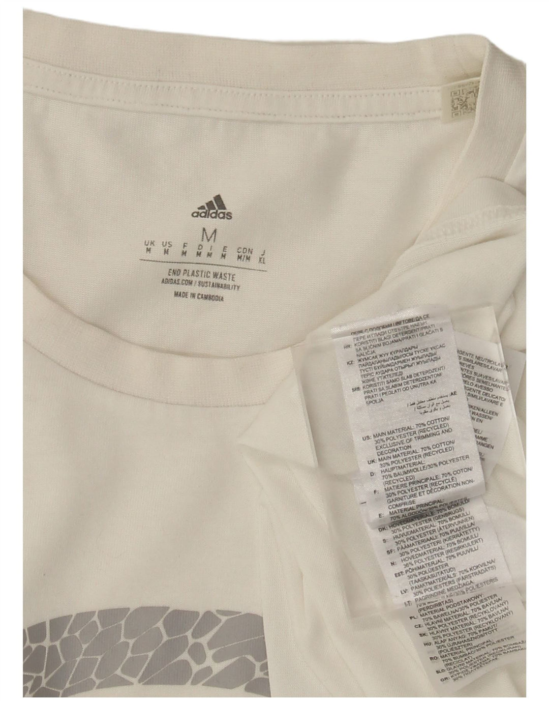 Adidas T-shirt graphique pour homme en coton blanc moyen