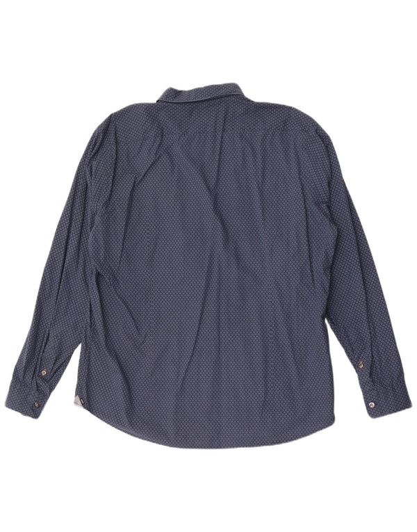 Hugo Boss Chemise Homme XL Bleu Marine Coton Floral