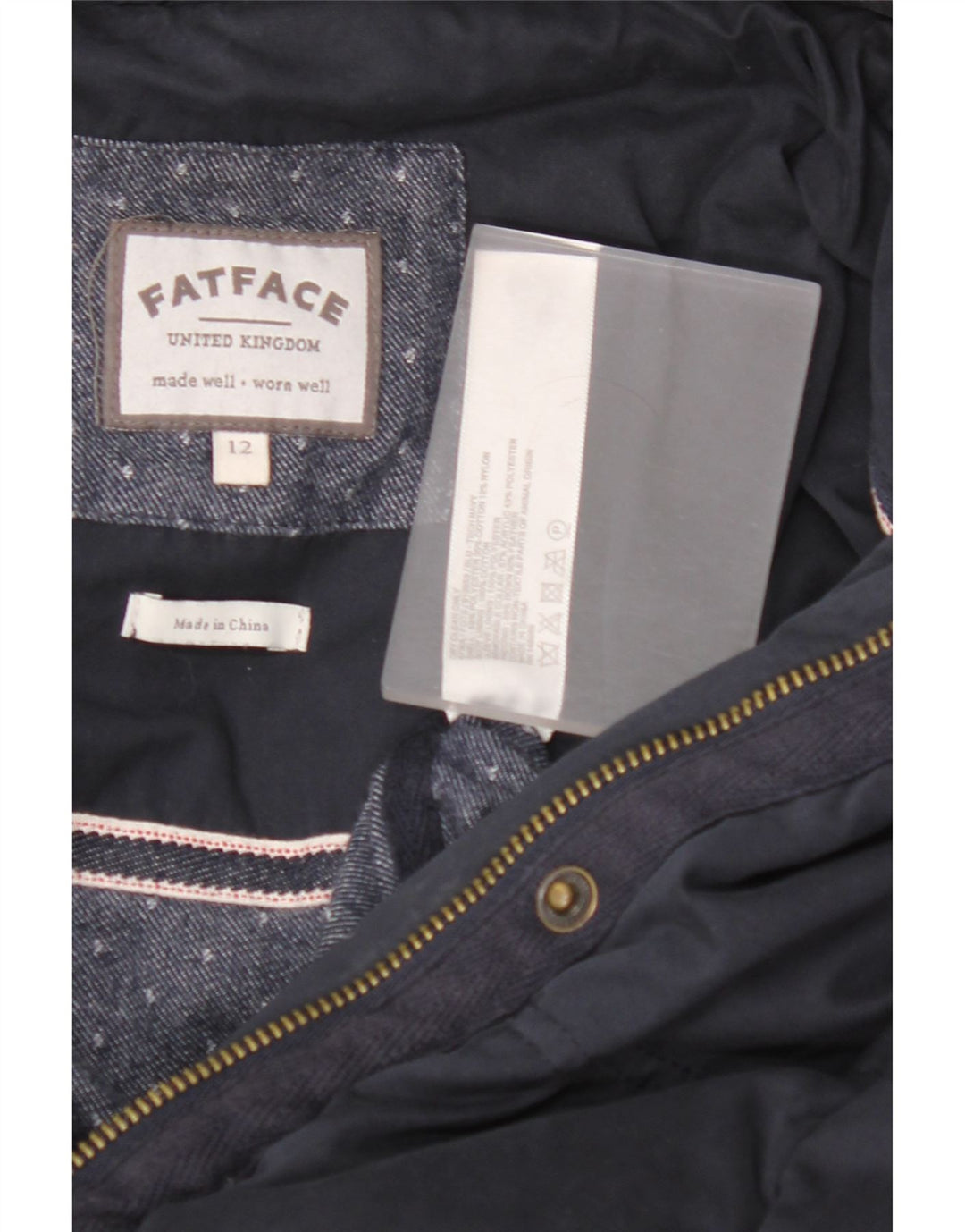 FAT FACE Veste matelassée pour femme UK 12 Bleu marine moyen Polyester