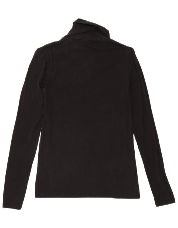 Massimo Dutti Haut à manches longues pour femme UK 8 Small Noir Lyocell
