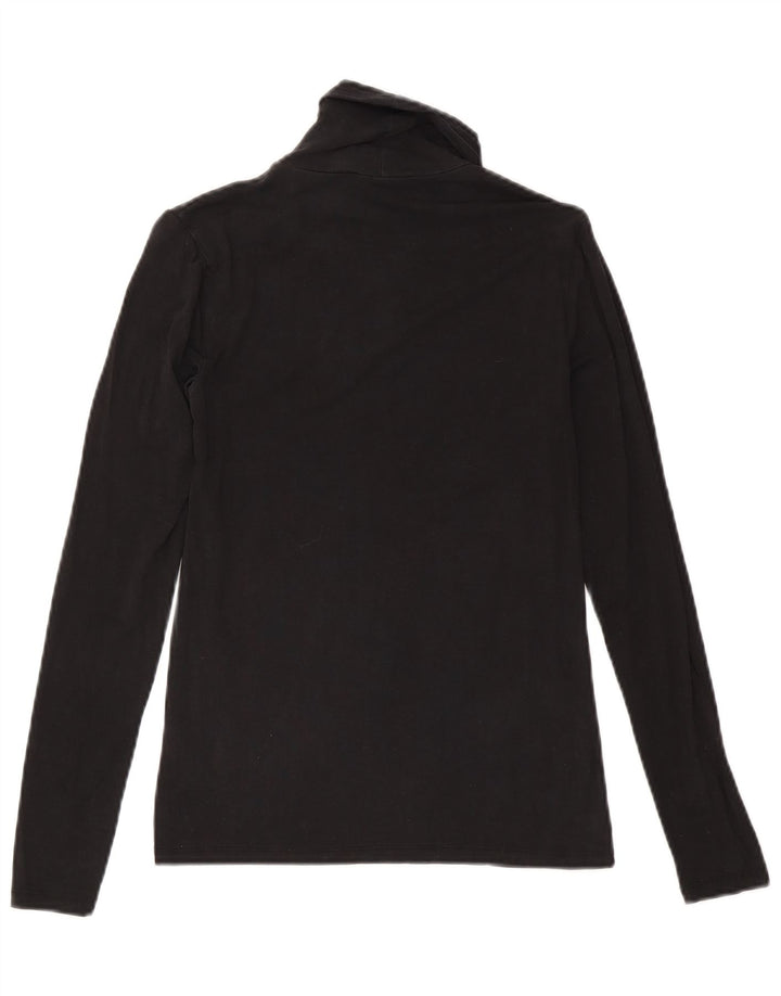 Massimo Dutti Haut à manches longues pour femme UK 8 Small Noir Lyocell
