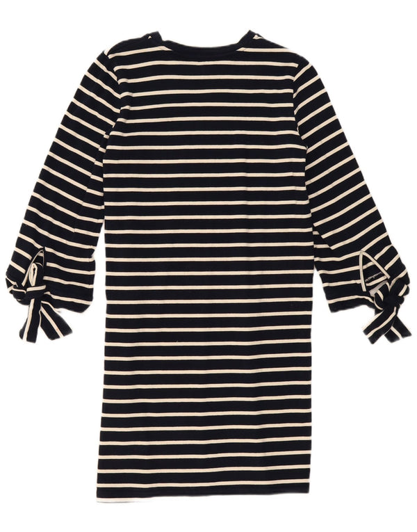 Warehouse Robe pull à manches 3/4 pour femme UK 8 Small Bleu marine rayé