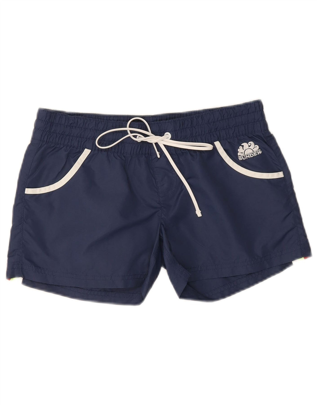 SUNDEK Womens Swimming Shorts IT 40 Small Navy Blue Striped Nylon