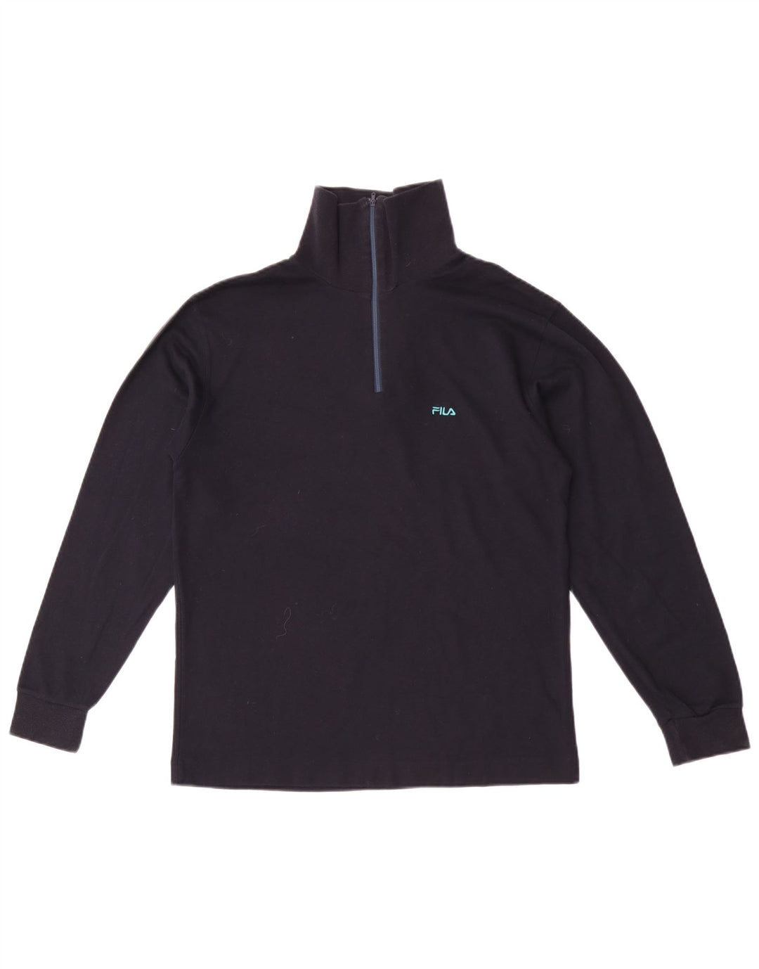 Fila Haut à col zippé à manches longues pour homme IT 46 Small Bleu marine Coton