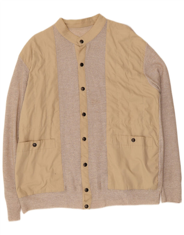 VINTAGE Pull Cardigan Homme Grand Beige