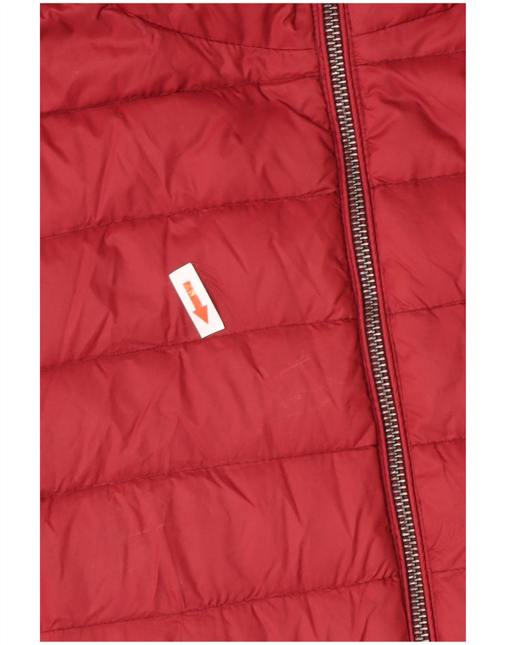 Massimo Dutti Veste matelassée à capuche pour femme UK 14 Large Bordeaux
