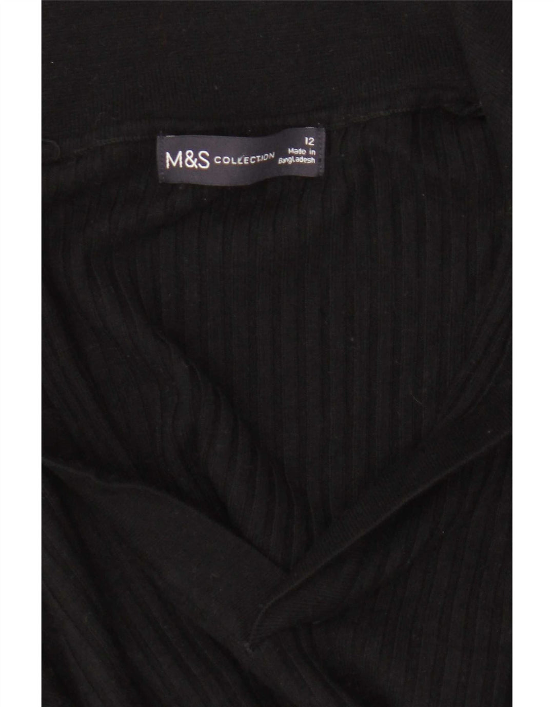 Marks & Spencer Pull court à col polo pour femme UK 12 Noir moyen