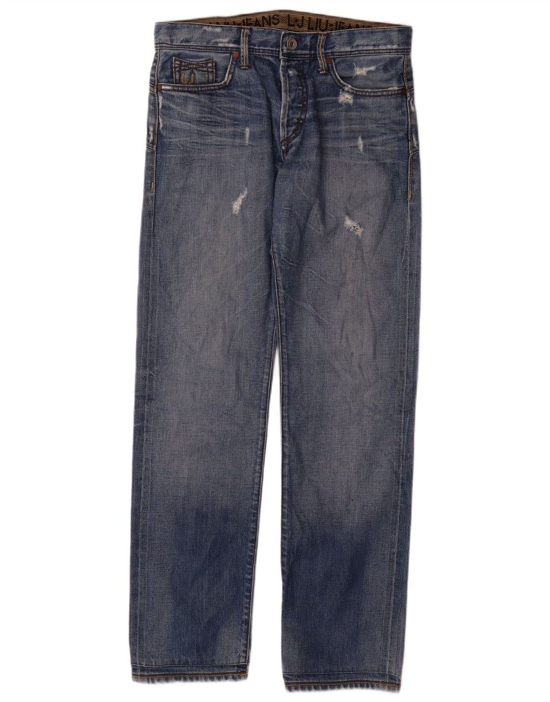 Liu Jo Jean droit vieilli W32 L34 pour homme en coton bleu