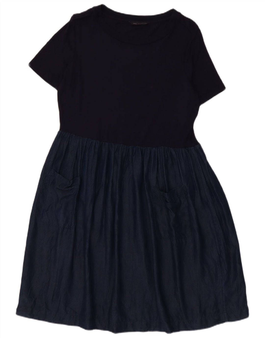 Marks & Spencer Robe basique pour femme UK 12 Bleu marine moyen Lyocell