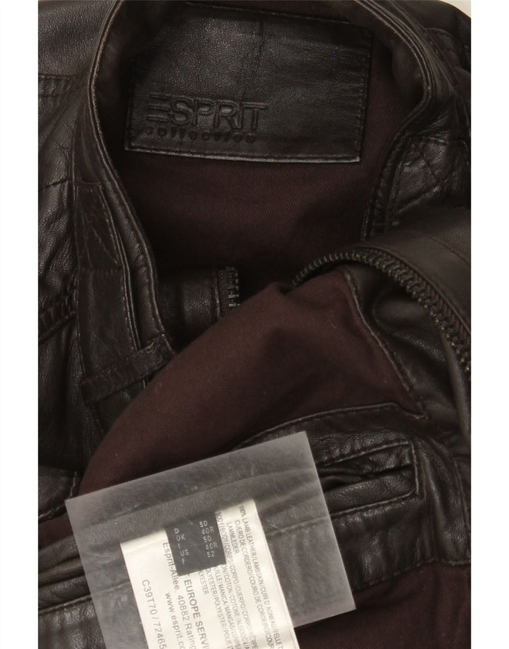 Esprit Veste en cuir pour homme UK 40 Grand cuir marron