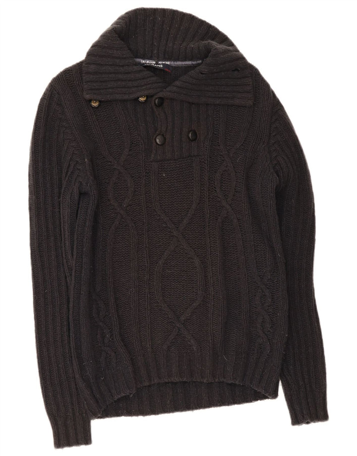Liu Jo Pull à col boutonné en laine bleu marine moyen pour homme