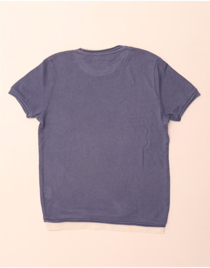 ZARA Homme T-Shirt Top Bleu Marine Moyen Coton