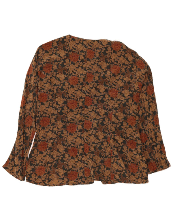 Peter Hadley Chemisier Femme IT 48 XL Marron Floral Soie