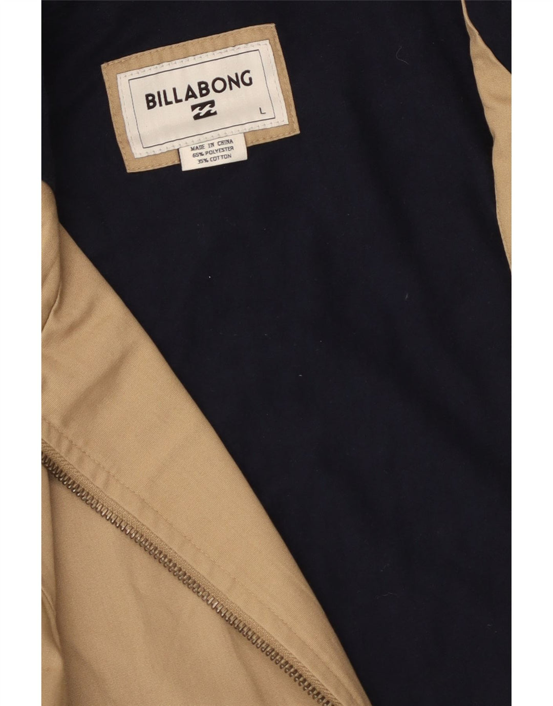 Billabong Veste bomber à capuche pour homme UK 40 Large Beige Polyester