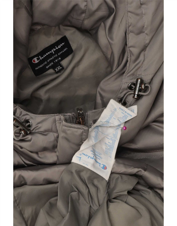 Champion Manteau rembourré à capuche pour femme UK 20 2XL Gris Polyester