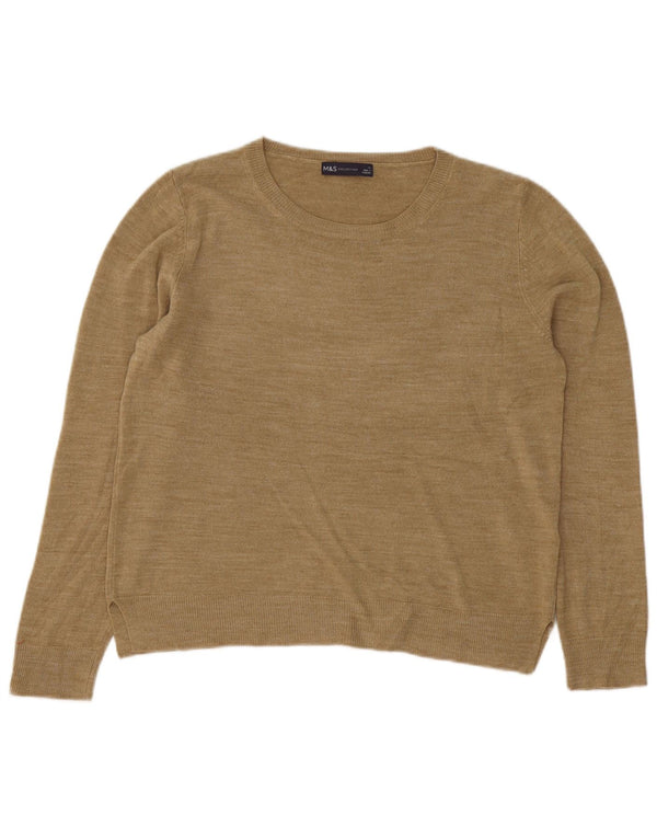 Marks & Spencer Pull col bateau pour femme UK 16 Large Kaki Acrylique