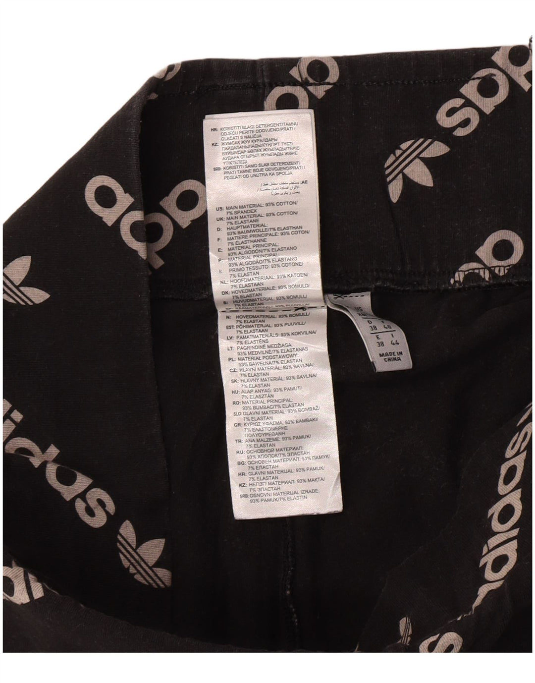 Adidas Leggings graphiques pour femmes UK 12 coton noir moyen