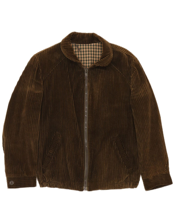 VINTAGE Veste en velours côtelé pour hommes UK 40 Grand coton brun