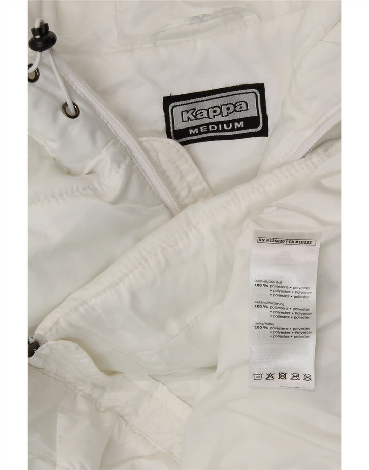 Kappa Gilet long rembourré à capuche pour femme UK 12 Medium Blanc Polyester