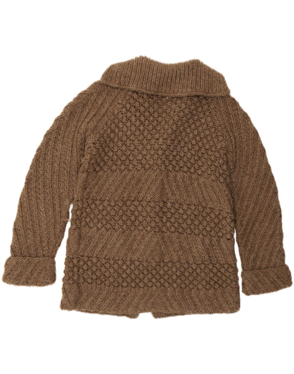 vintage Femme Cardigan Pull UK 16 Grand Brun