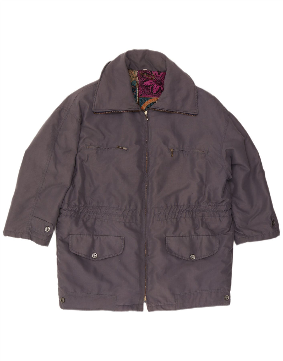 veste utilitaire femme vintage UK 16 Grand Gris