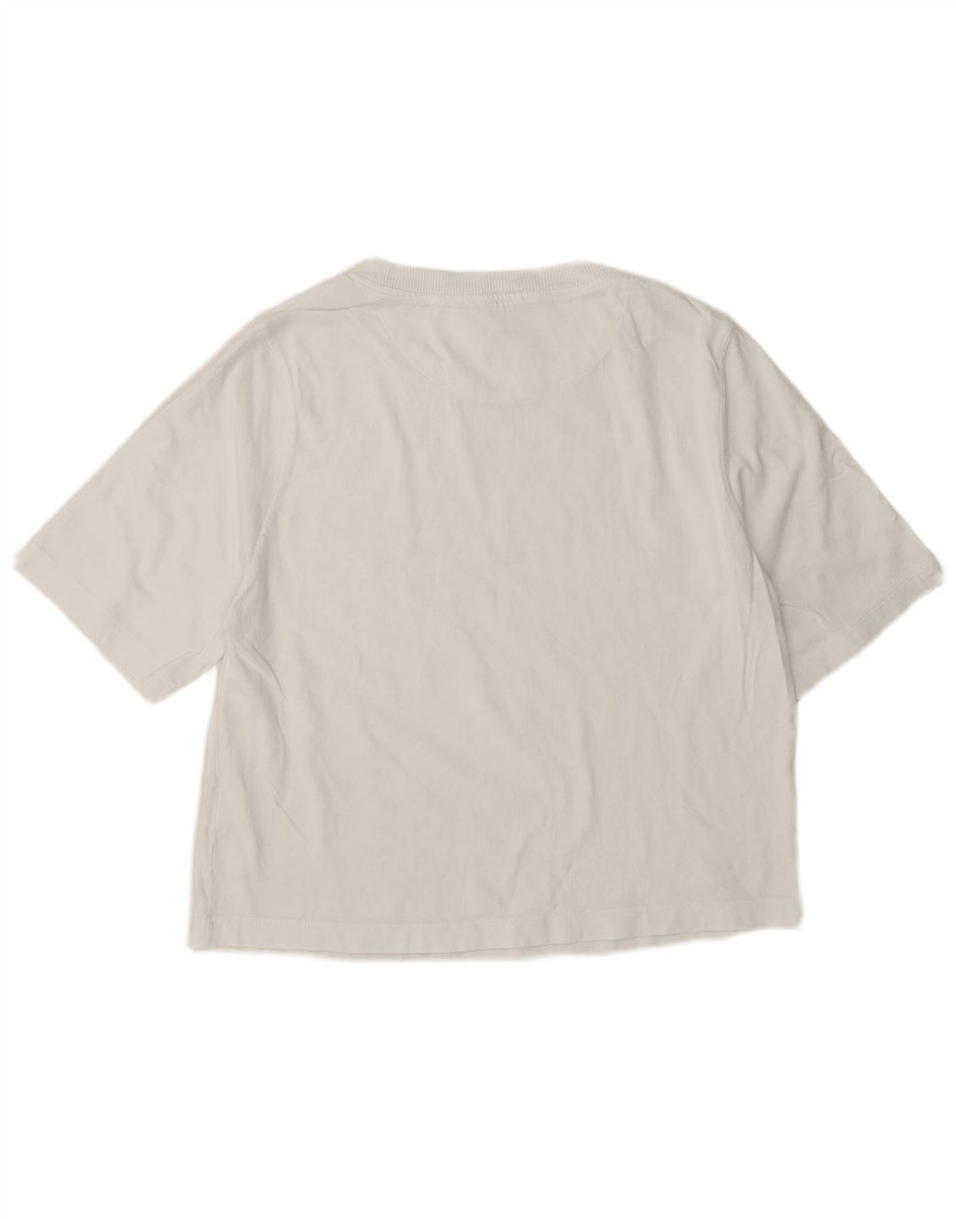 Benetton T-Shirt Femme Top UK 14 Coton Blanc Moyen