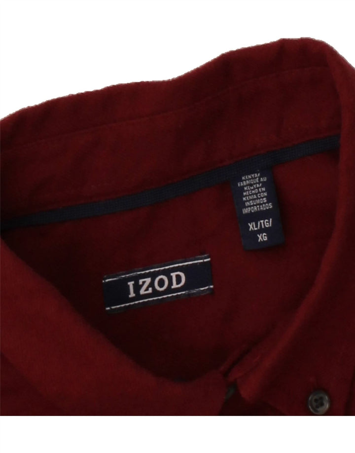 IZOD Mens Shirt XL Red Cotton Vintage Izod and Second-Hand Izod from Messina Hembry 