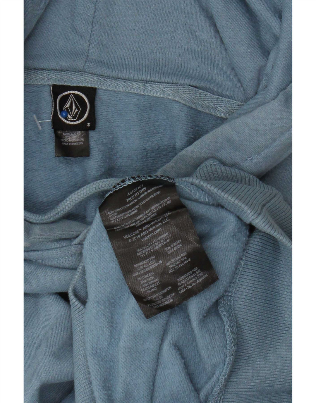 Volcom Pull à capuche pour homme en coton bleu petit