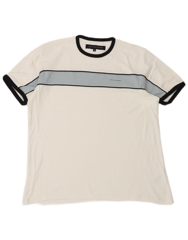 French Connection T-Shirt Homme Blanc Moyen Coton Colorblock
