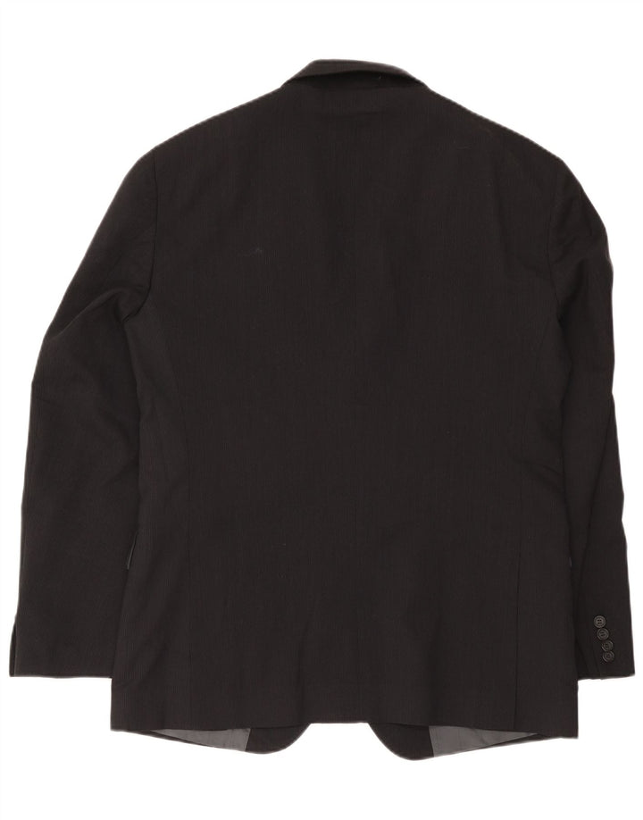 Calvin Klein Veste blazer à 2 boutons pour homme IT 52 XL en laine à fines rayures noires