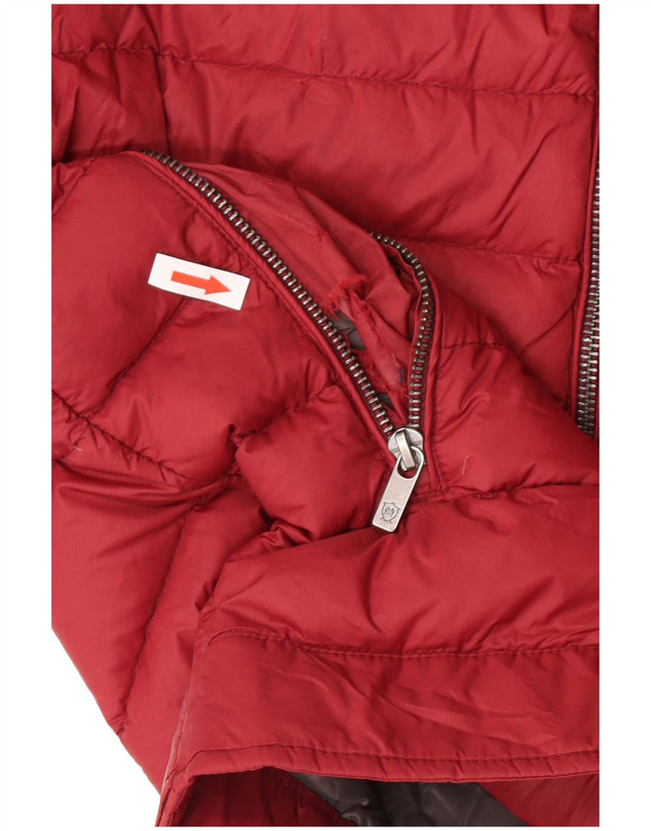 Massimo Dutti Veste matelassée à capuche pour femme UK 14 Large Bordeaux