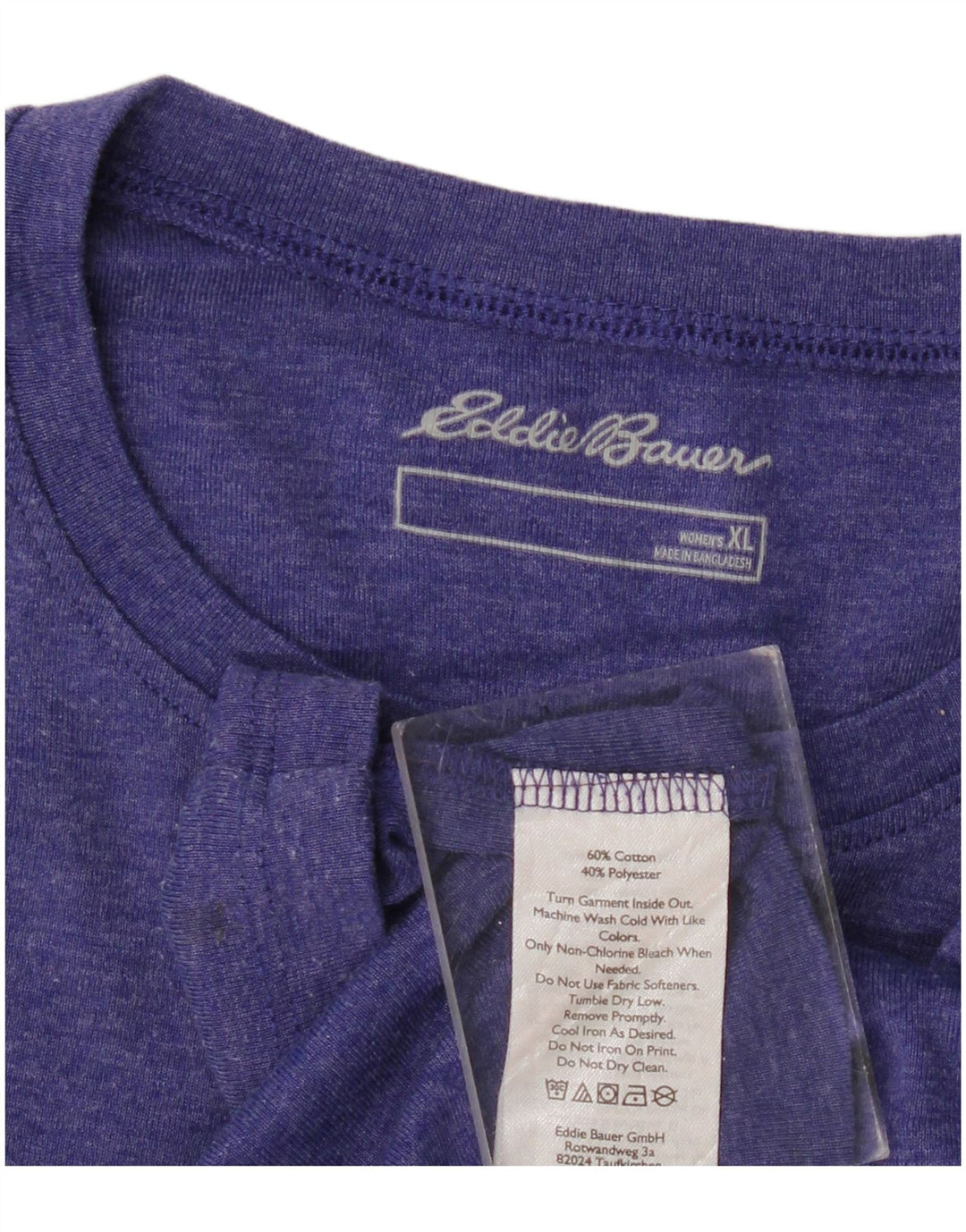 EDDIE BAUER Haut Femme Manches Longues UK 18 XL Violet Coton