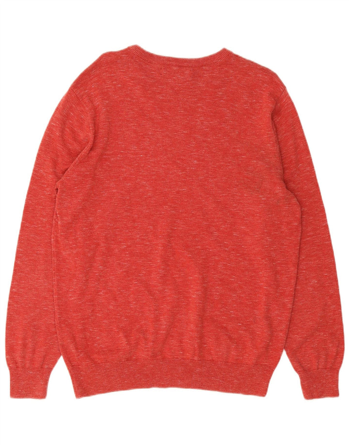 J. Crew Pull à col pour hommes en coton moucheté rouge grand