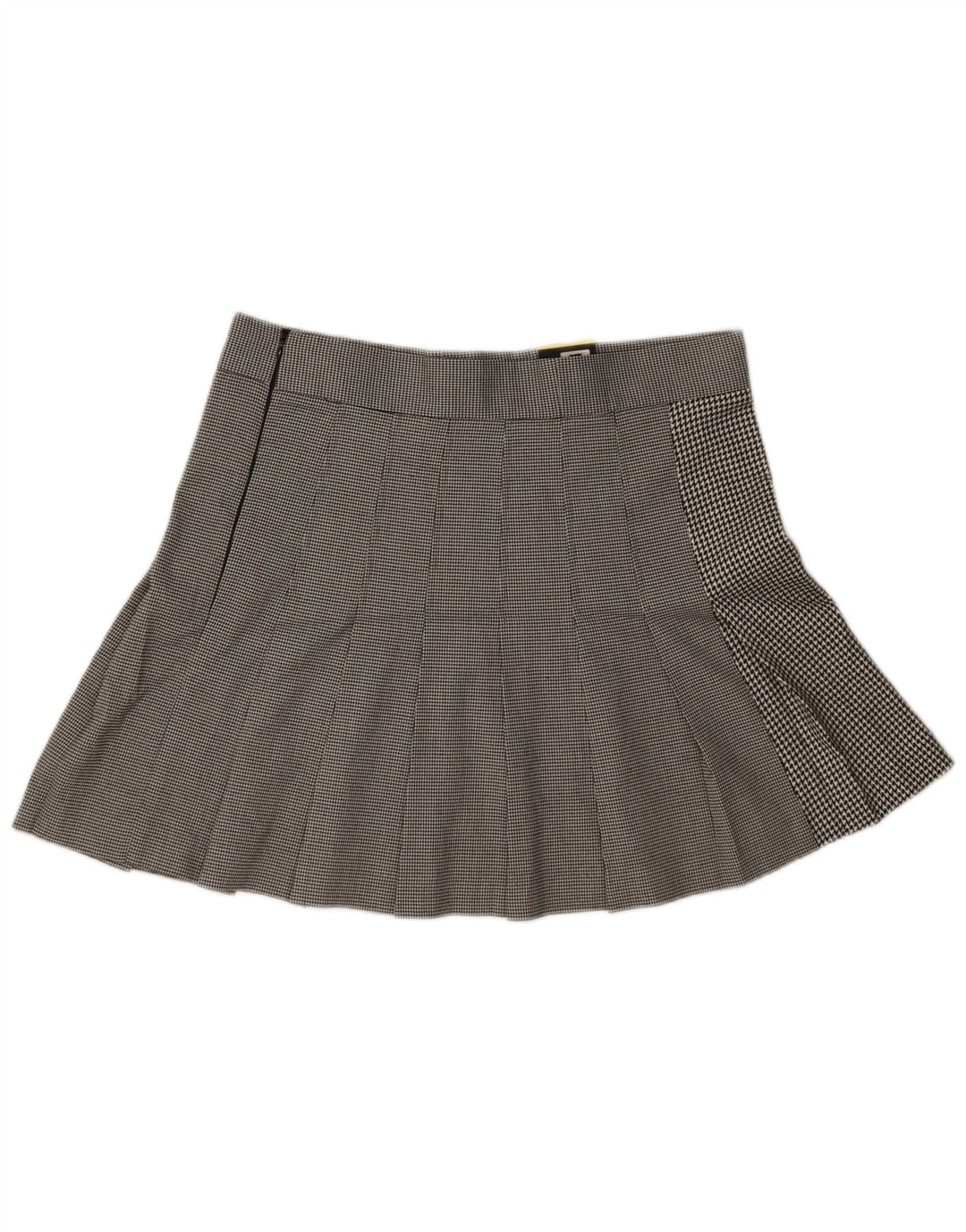 Marks & Spencer Jupe plissée pour femme UK 16 Large W34 Pied-de-poule noir