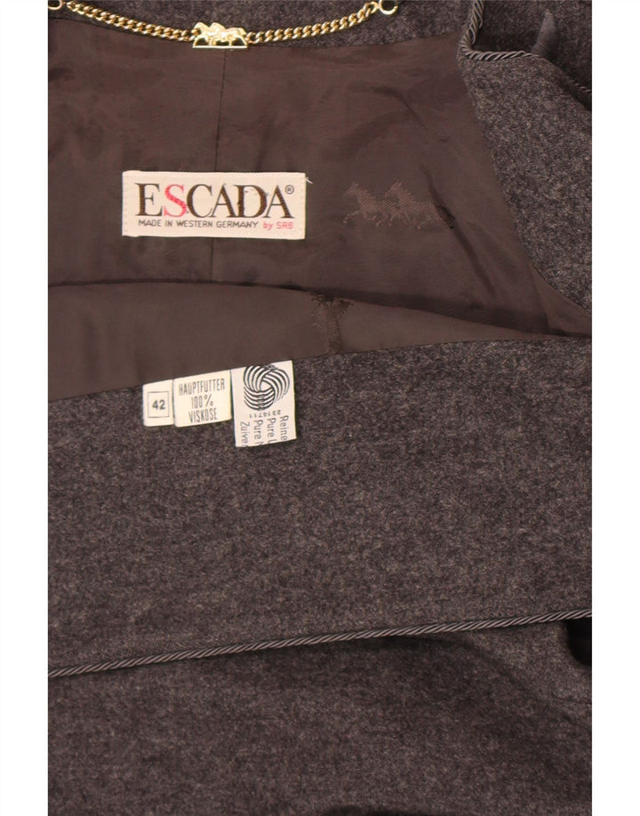 Escada Veste Boléro Ouverte Femme EU 42 Grande Laine Paisley Grise