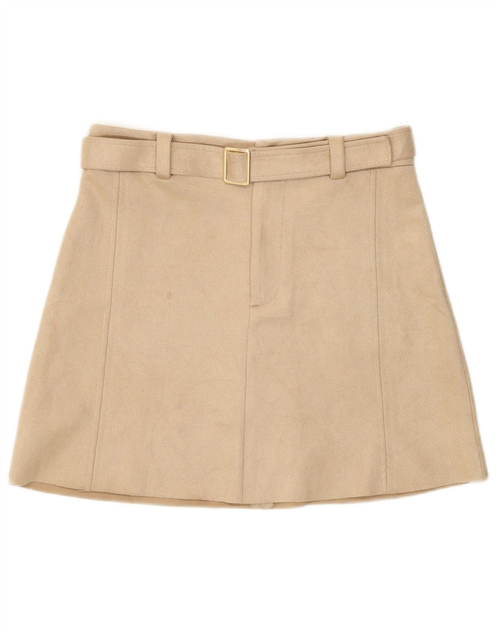 Zara Femme Mini Jupe Moyenne W28 Beige Polyester