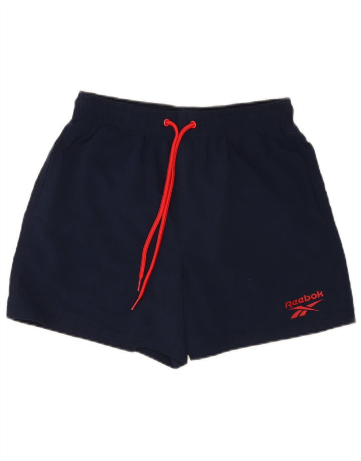 Reebok Short de sport homme petit bleu marine polyester