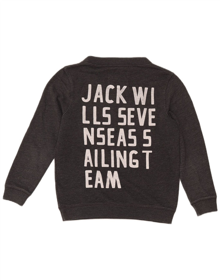 JACK WILLS Sweat-shirt surdimensionné graphique pour femme UK 8 Small Gris