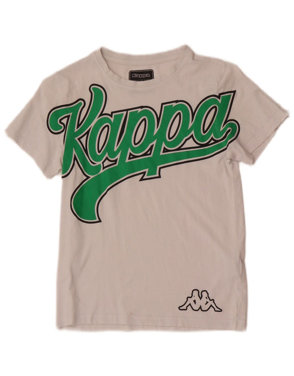 Kappa T-Shirt Graphique Garçon 9-10 Ans Blanc Coton