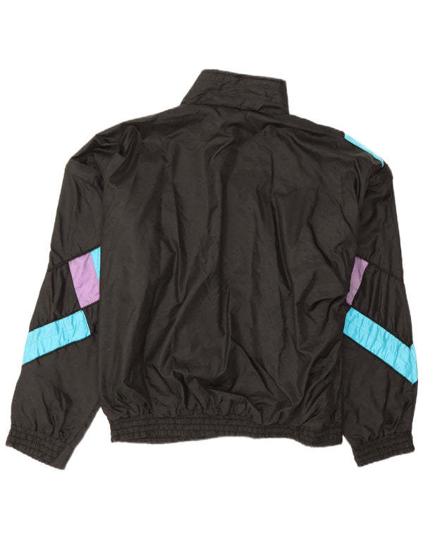 vintage Mens Survêtement Top Veste XL Noir Colourblock Polyamide