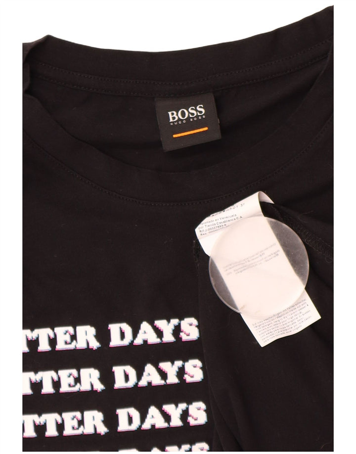 Hugo Boss T-shirt graphique en coton noir moyen |