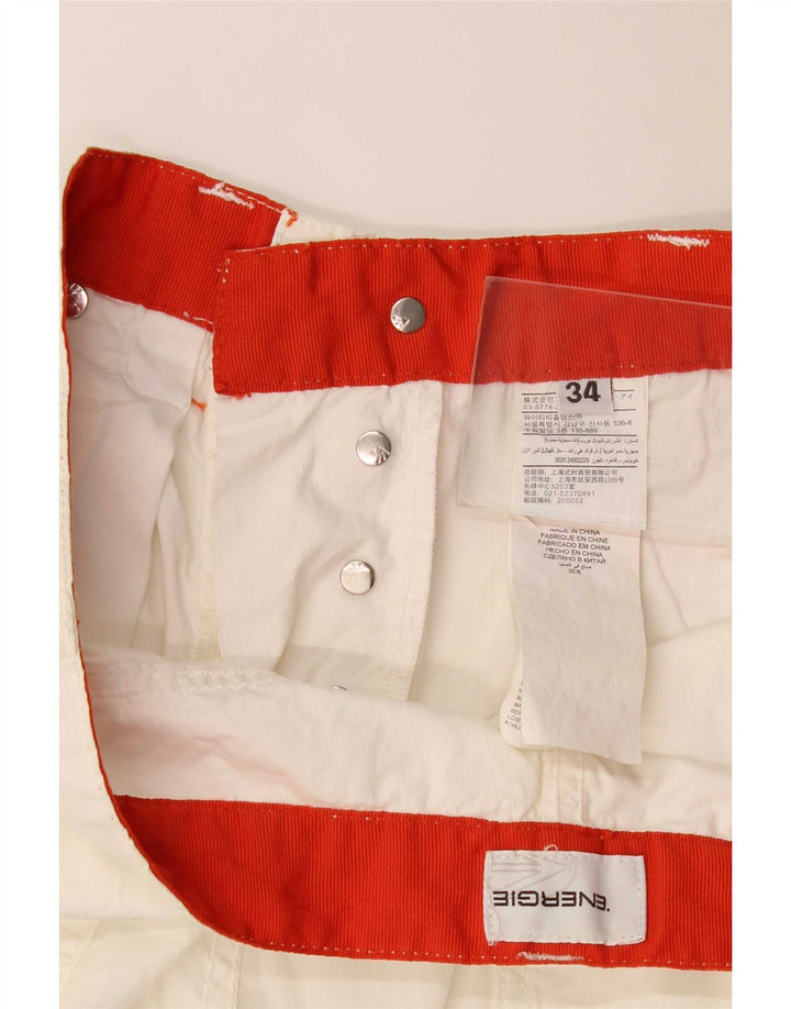 Energie Short décontracté pour homme W34 Grand coton blanc