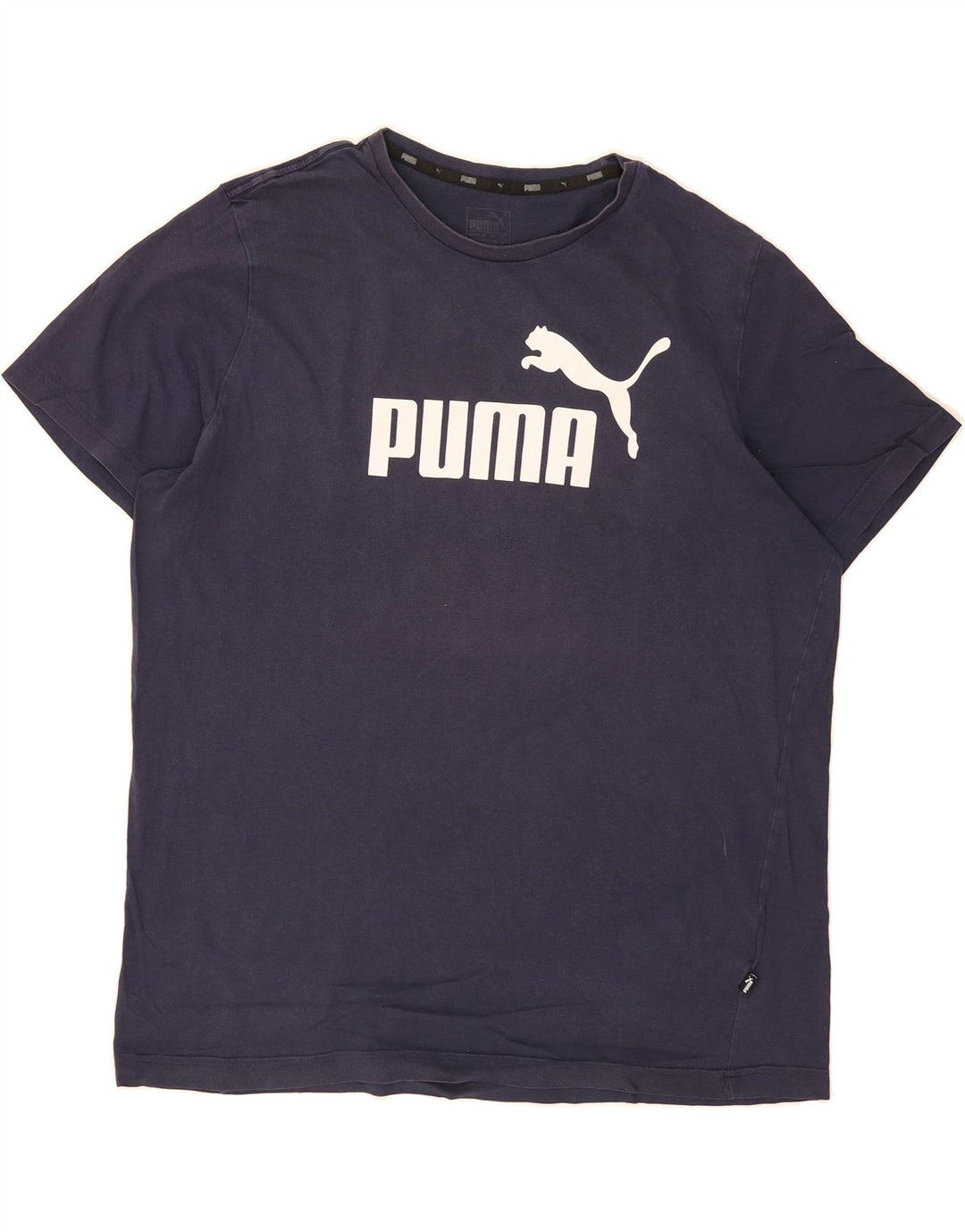 PUMA Mens Graphic T-Shirt Top XL Navy Blue Vintage Puma and Second-Hand Puma from Messina Hembry 
