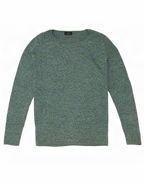 Zara Pull col bateau pour homme, grand, vert moucheté