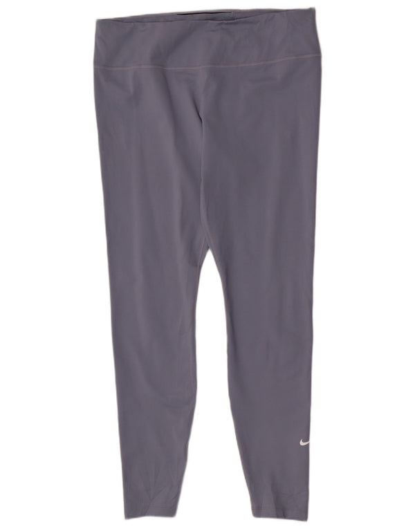 Nike Leggings Femme UK 18 XL Bleu Polyester Sports