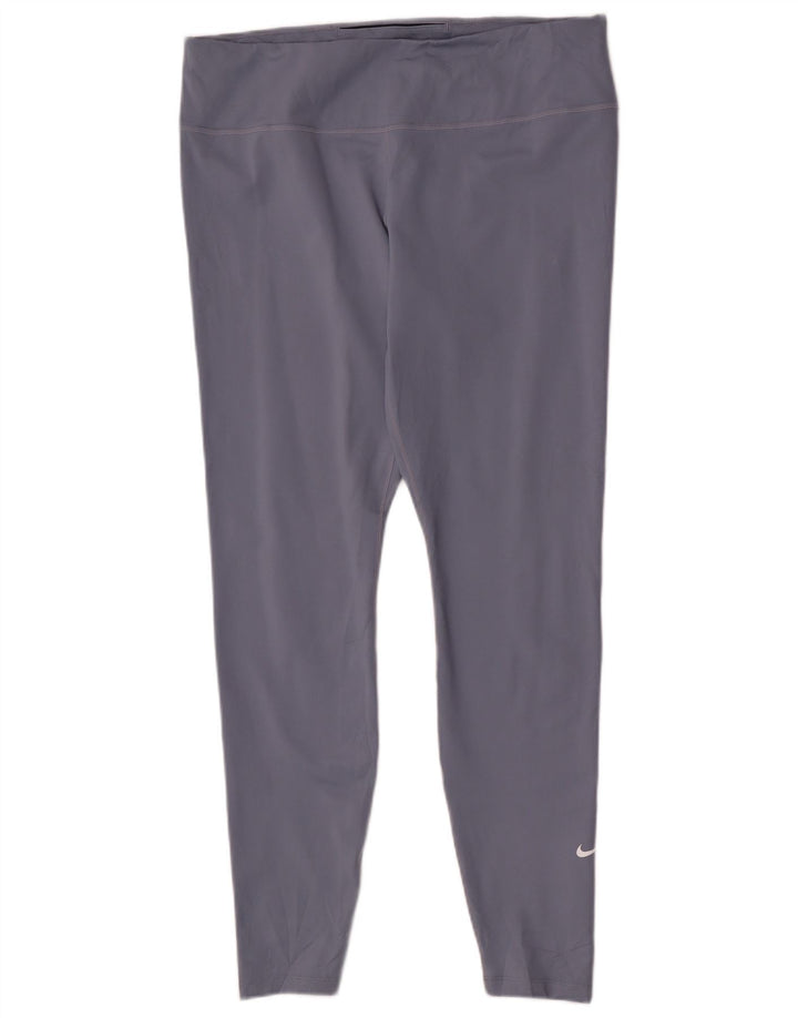 Nike Leggings Femme UK 18 XL Bleu Polyester Sports