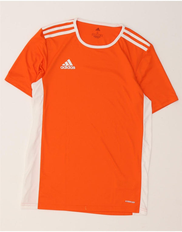 Adidas Mens Aeroready T-Shirt Top Small Orange Colourblock Polyester