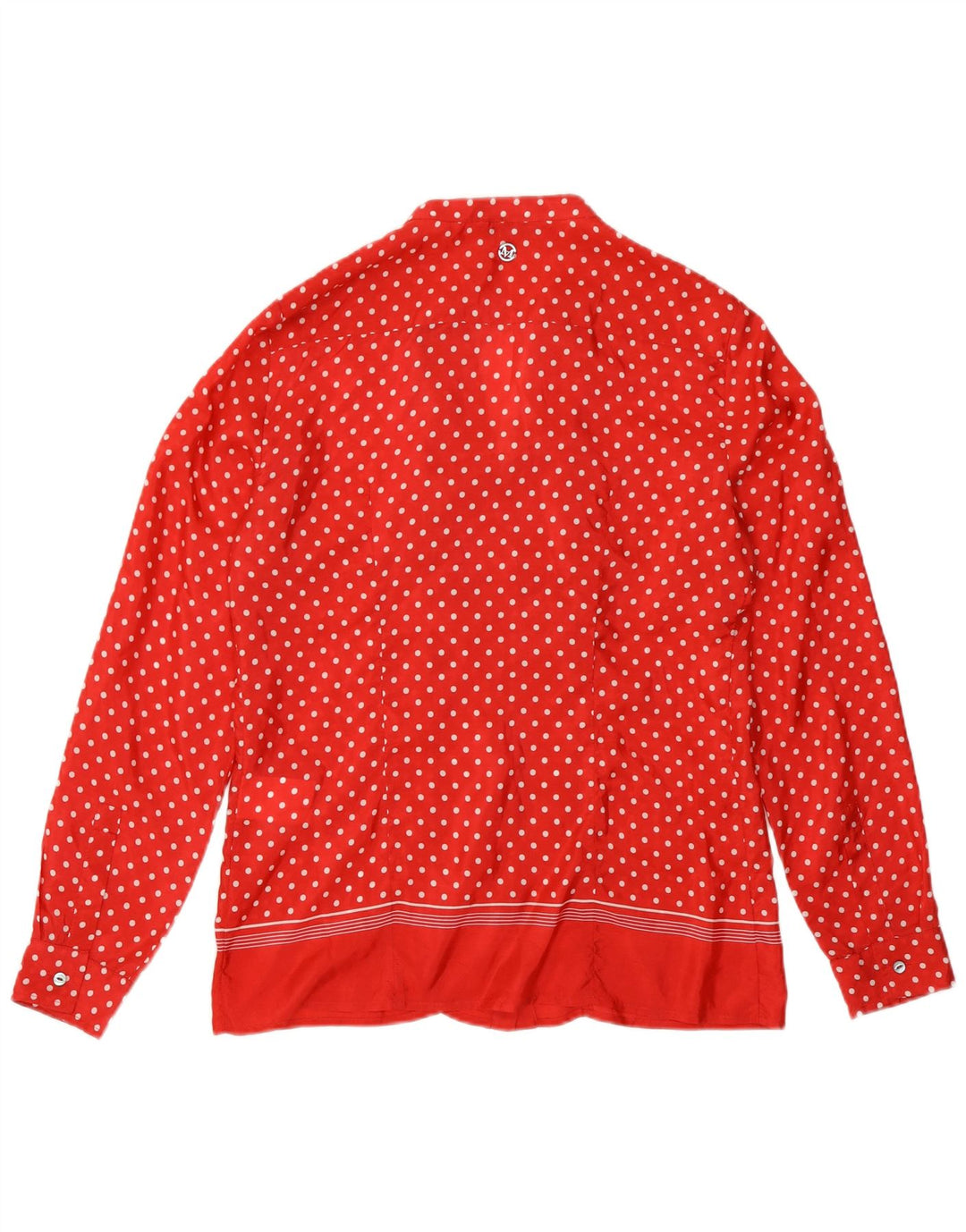 Marella Chemisier à volants sur le devant pour femme UK 10 Petit pois rouge en soie