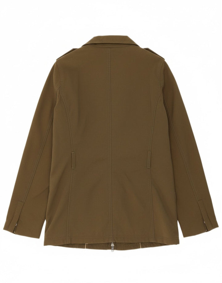 MASSIMO DUTTI Womens Military Jacket UK 10 Small Khaki Cotton