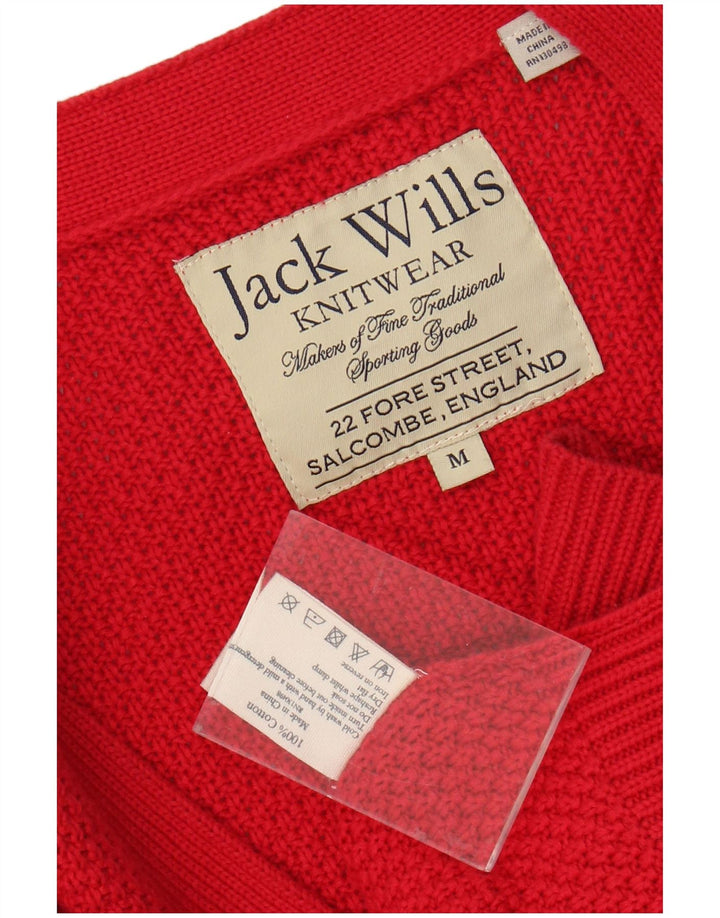 JACK WILLS Pull Cardigan Homme Rouge Moyen Coton